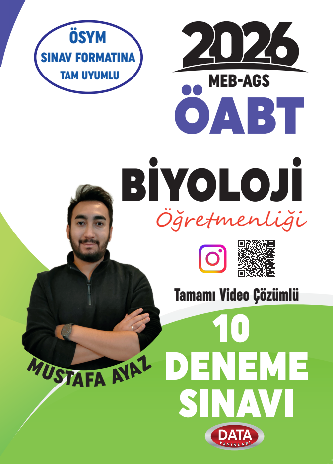 Data Yayınları MEB-AGS/ÖABT Biyoloji Öğretmenliği 10'lu Deneme Sınavı Kitabı
